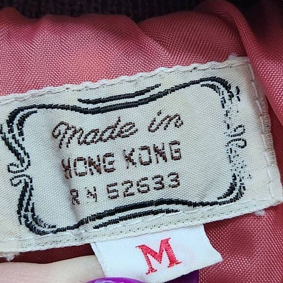 Vintage 1970s Women's Sherpa Lined Hooded Bomber Style Jacket Hong Kong medium - Picture 9 of 10